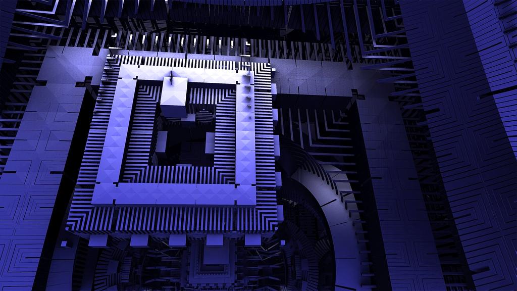 Abstract quantum encryption visualization with glowing atoms