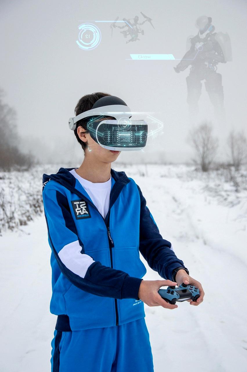 User interacting with augmented reality business application